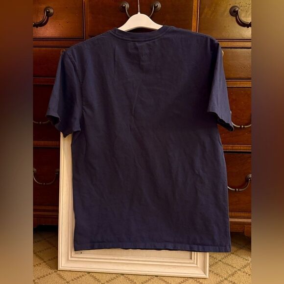 Vans Original short sleeve navy T-shirt with plaid pocket. L - Picture 2 of 8
